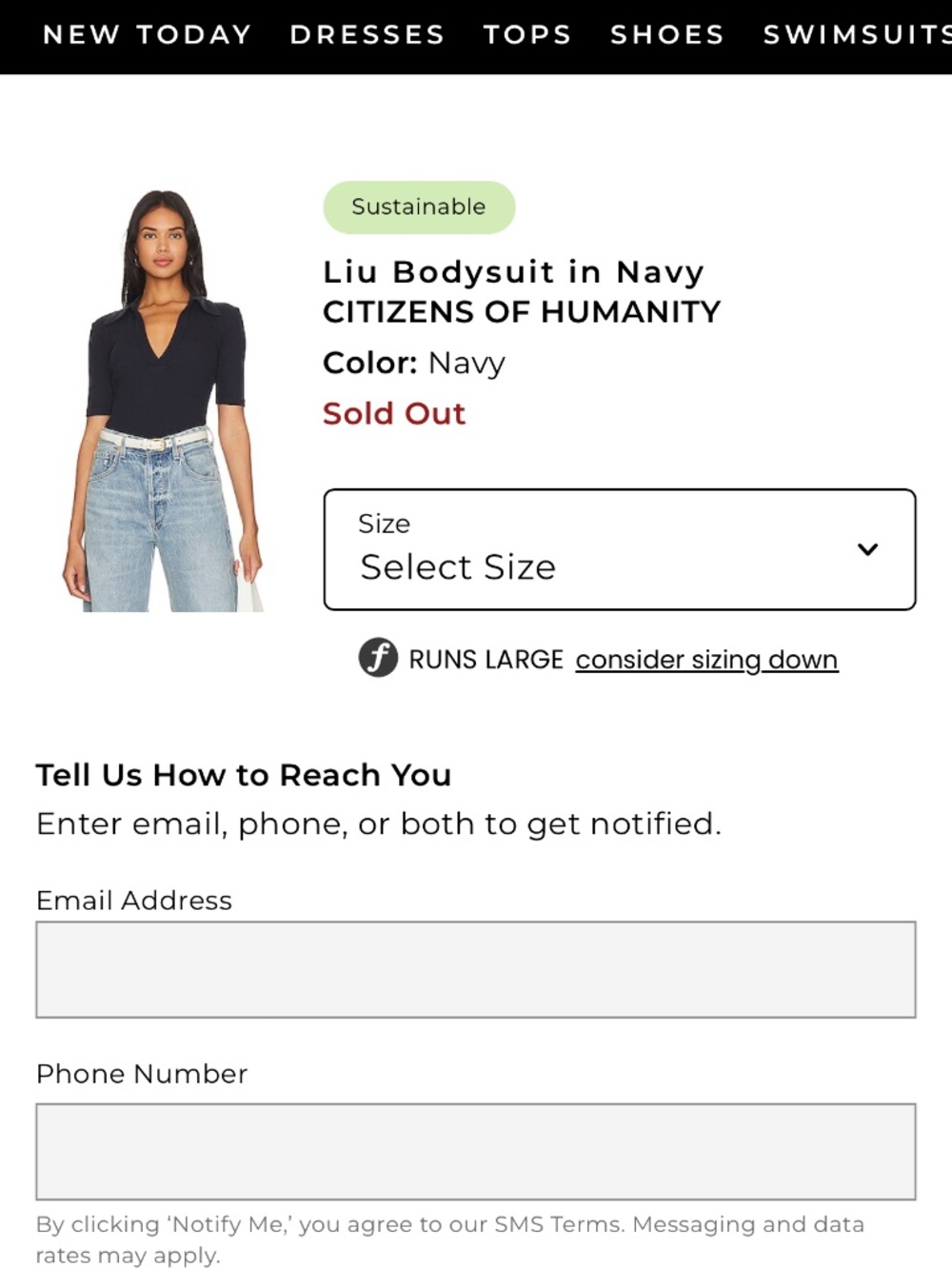 Citizens Of Humanity Blue Ribbed Bodysuit